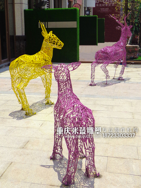 重慶雕塑鐵藝焊接雕塑抽象動物《鹿子》
