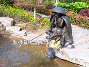 重慶景觀雕塑老翁釣魚