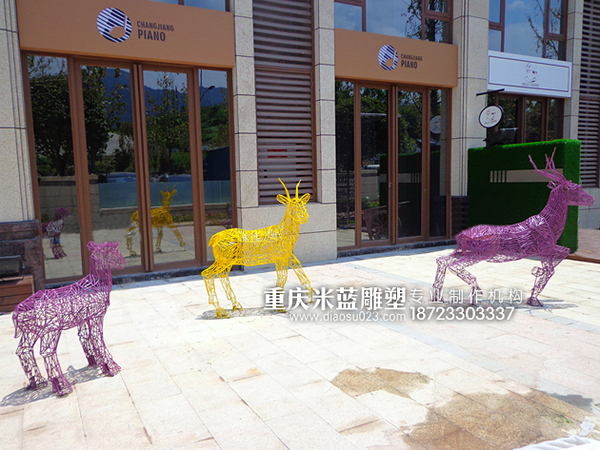 重慶雕塑鐵藝焊接雕塑抽象動物雕塑《鹿子》