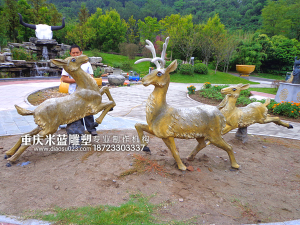 重慶園林GRC水泥雕塑動物鹿子