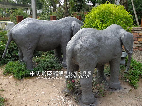 重景觀園林雕塑GRC水泥動物雕塑大象