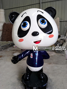 新款熊貓玻璃鋼卡通雕塑制作
