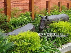重慶雕塑公園景區景觀園林水泥GRC動物牛