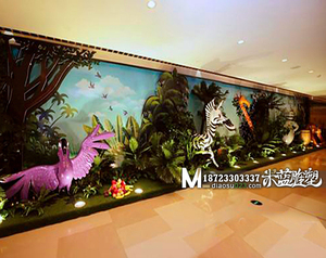 重慶玻璃鋼雕塑卡通長頸鹿 河馬 斑馬 鸚鵡