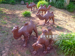 公園景區園林GRC水泥雕塑動物《駱駝》