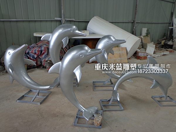 動物玻璃鋼雕塑海豚制作
